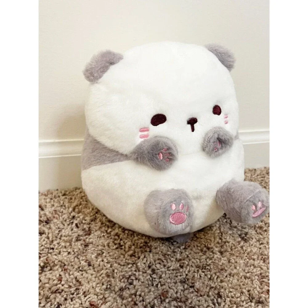 Kawaii Panda Plush Stuffed Animal Gray White Cute Soft Toy